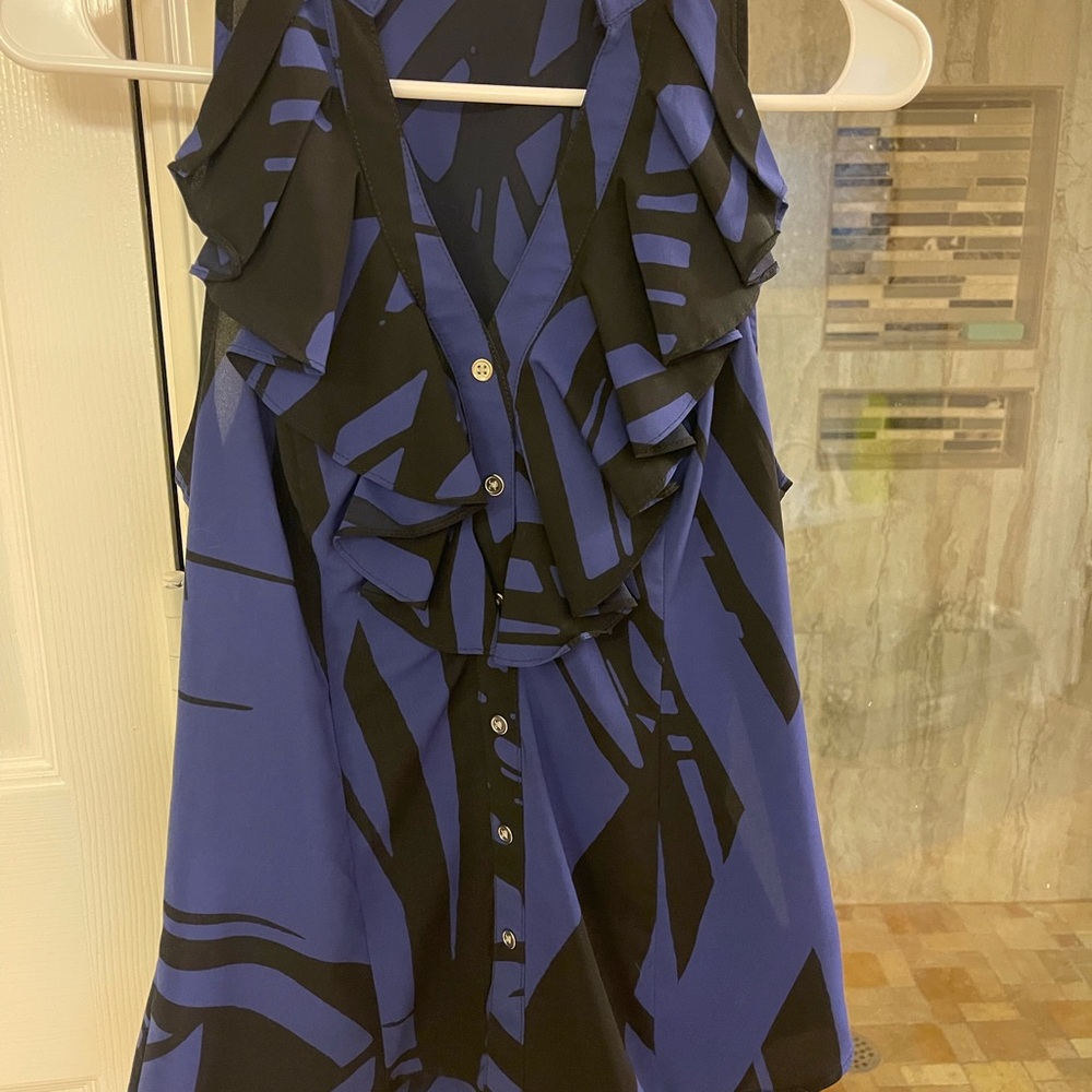 Elegant Black and Blue Top
